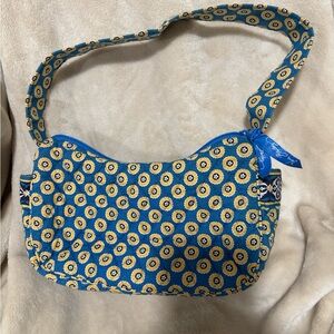 Floral Patterned Blue and Yellow Women's Bag